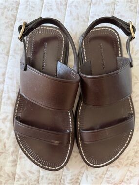 Dries Van Noten Brown Leather Double-Strap Sandals